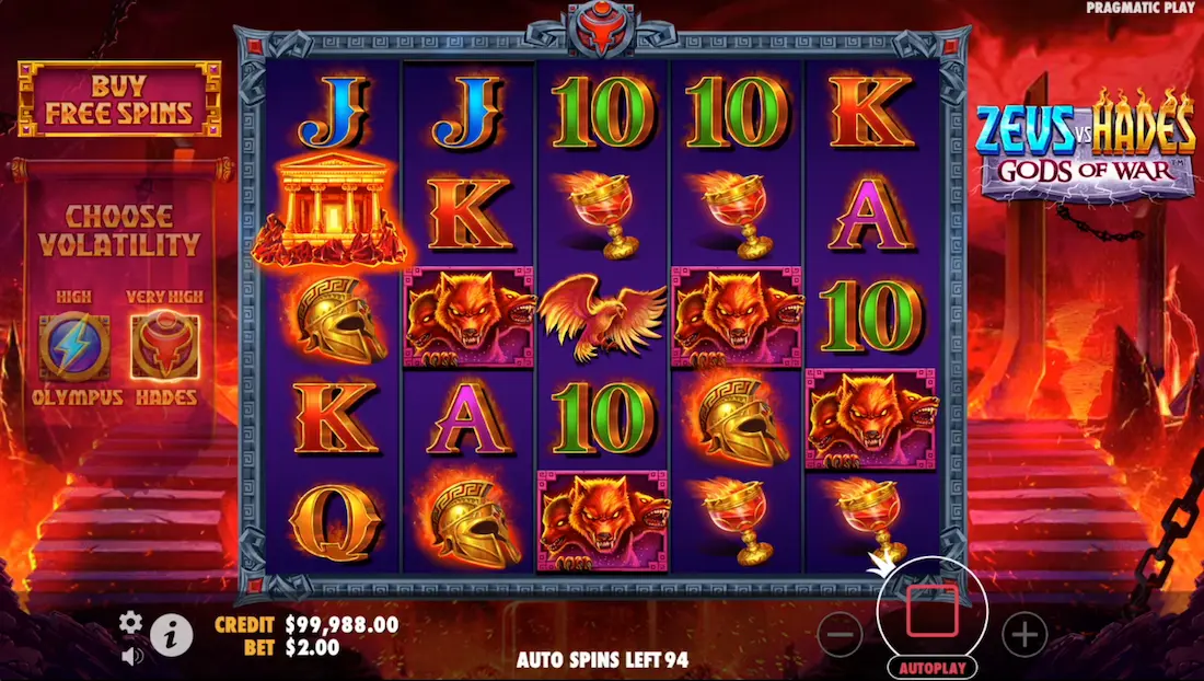 Zeus vs Hades slot screenshot